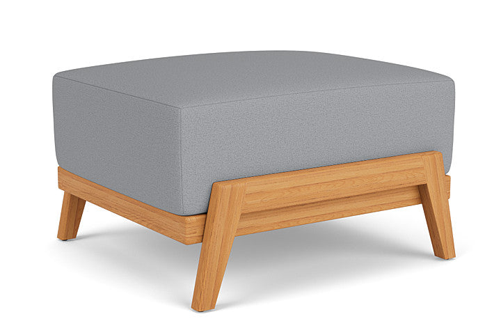 Lloyd Flanders - Alpine Ottoman In Natural Teak Finish With Sandberg Pewter Fabric - 3630170962029 view 2