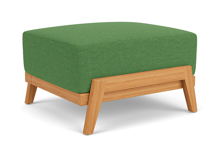 Lloyd Flanders - Alpine Ottoman In Natural Teak Finish With Seadog Botanical Fabric - 3630170962066 view 1