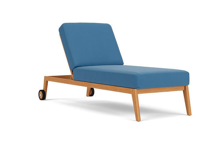 Lloyd Flanders - Alpine Pool Chaise In Natural Teak Finish With Bamboo Bay Sky Fabric - 3630200962007 view 1