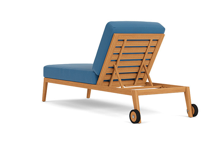 Lloyd Flanders - Alpine Pool Chaise In Natural Teak Finish With Bamboo Bay Sky Fabric - 3630200962007 view 2