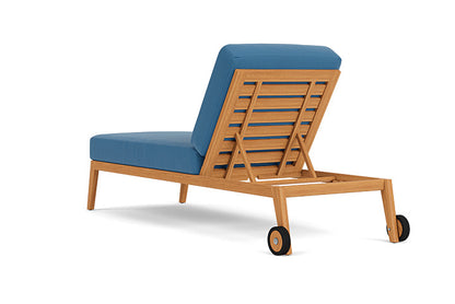 Lloyd Flanders - Alpine Pool Chaise In Natural Teak Finish With Bamboo Bay Sky Fabric - 3630200962007 view 2