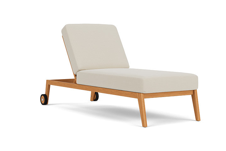 Lloyd Flanders - Alpine Pool Chaise In Natural Teak Finish With Beach Natural Fabric - 3630200962005 view 1