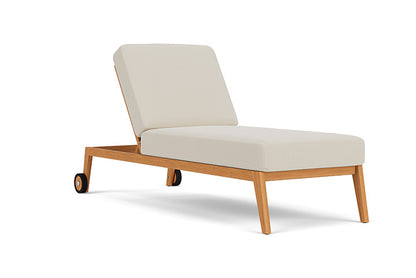 Lloyd Flanders - Alpine Pool Chaise In Natural Teak Finish With Beach Natural Fabric - 3630200962005 view 1