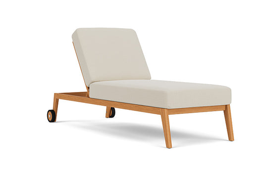 Lloyd Flanders - Alpine Pool Chaise In Natural Teak Finish With Beach Natural Fabric - 3630200962005 view 1