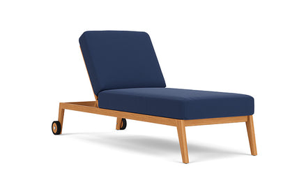 Lloyd Flanders - Alpine Pool Chaise In Natural Teak Finish With Beach Navy Fabric - 3630200962013 view 1