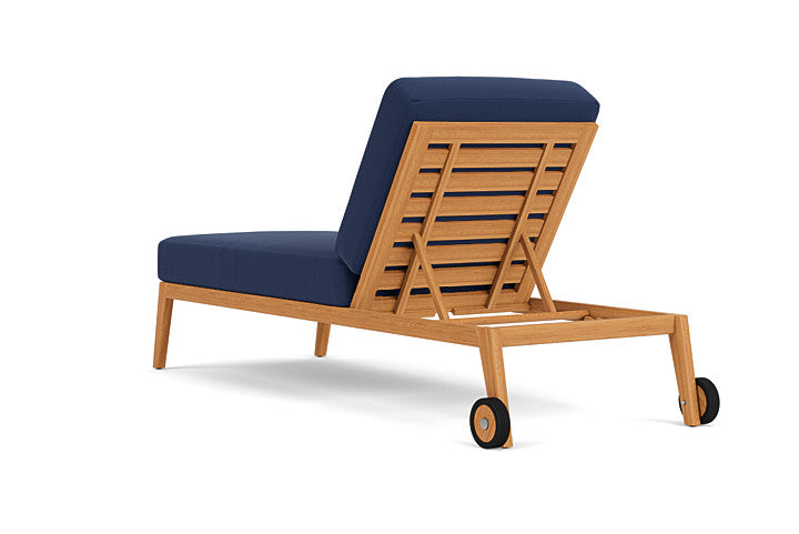 Lloyd Flanders - Alpine Pool Chaise In Natural Teak Finish With Beach Navy Fabric - 3630200962013 view 2