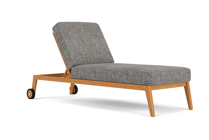Lloyd Flanders - Alpine Pool Chaise In Natural Teak Finish With Black Sand Fabric - 3630200962040 view 1