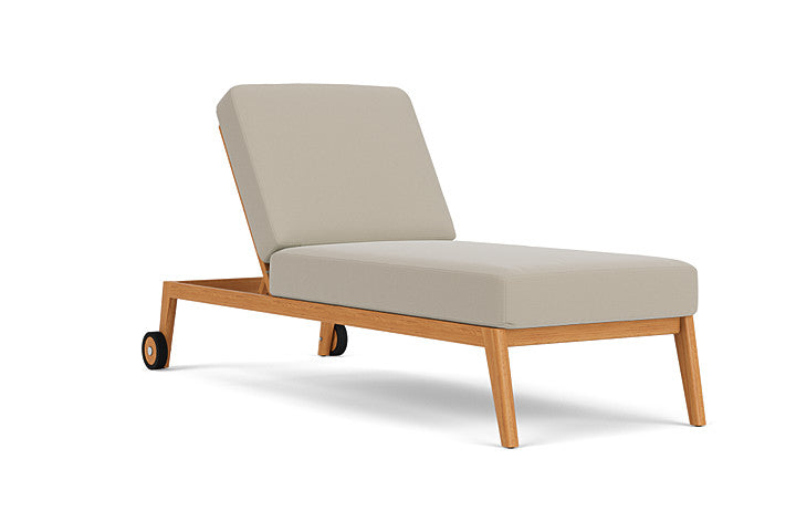 Lloyd Flanders - Alpine Pool Chaise In Natural Teak Finish With Callen Driftwood Fabric - 3630200962023 view 1