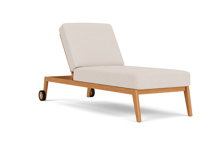 Lloyd Flanders - Alpine Pool Chaise In Natural Teak Finish With Canvas Birds Eye Fabric - 363020096937 view 1