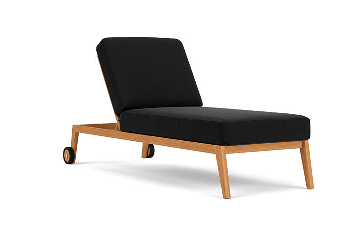 Lloyd Flanders - Alpine Pool Chaise In Natural Teak Finish With Canvas Black Fabric - 363020096157 view 1