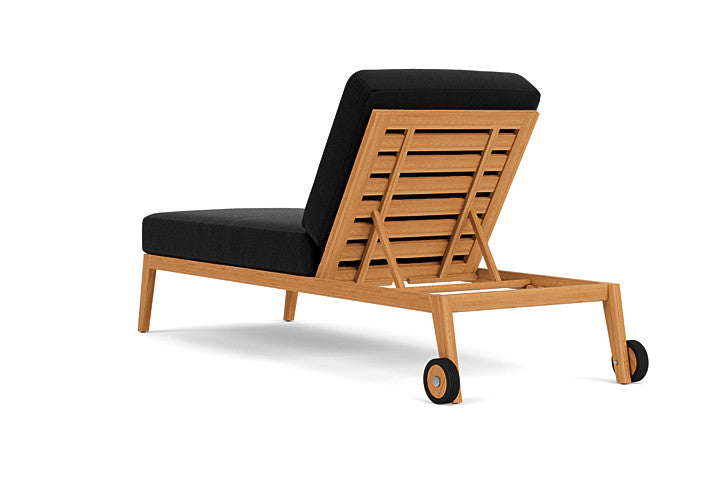 Lloyd Flanders - Alpine Pool Chaise In Natural Teak Finish With Canvas Black Fabric - 363020096157 view 2
