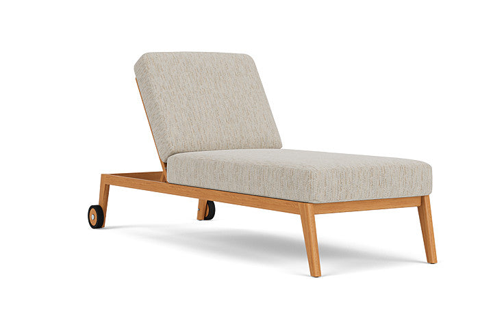 Lloyd Flanders - Alpine Pool Chaise In Natural Teak Finish With Charlotte Sparrow Fabric - 363020096183 view 1