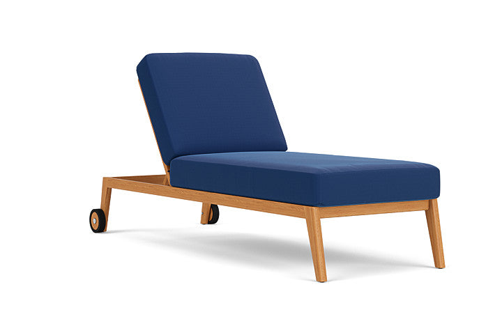 Lloyd Flanders - Alpine Pool Chaise In Natural Teak Finish With Flagship Lapis Fabric - 3630200961813 view 1