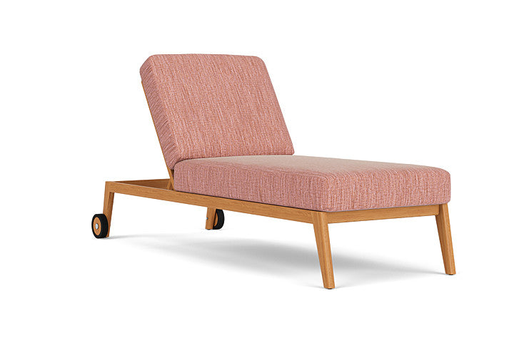 Lloyd Flanders - Alpine Pool Chaise In Natural Teak Finish With Friendly Carnival Fabric - 3630200962043 view 1