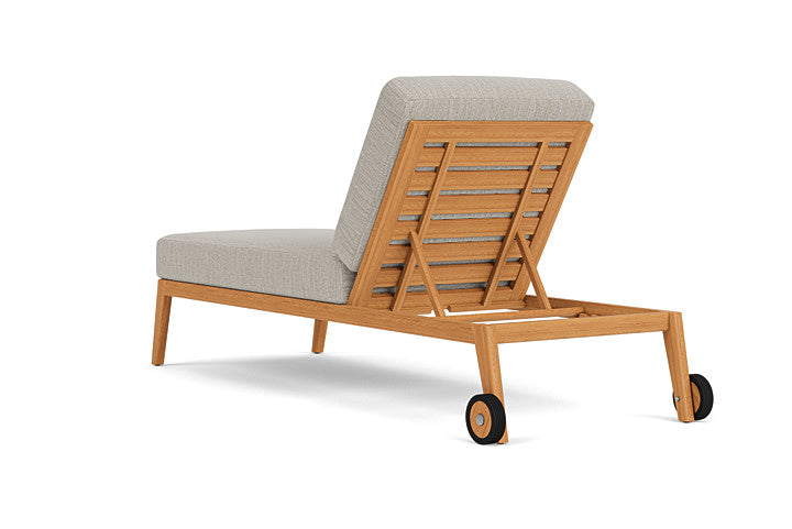 Lloyd Flanders - Alpine Pool Chaise In Natural Teak Finish With Friendly Flax Fabric - 3630200962026 view 2