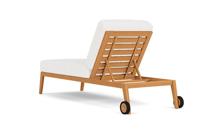 Lloyd Flanders - Alpine Pool Chaise In Natural Teak Finish With Friendly Natural Fabric - 3630200962042 view 2