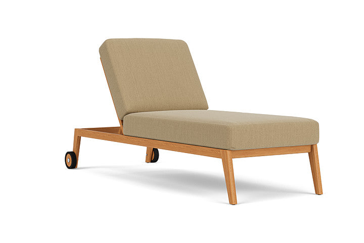Lloyd Flanders - Alpine Pool Chaise In Natural Teak Finish With Loveboat Saffron Fabric - 3630200962009 view 1