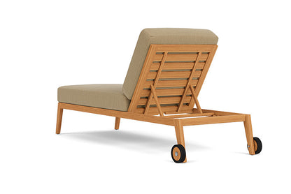 Lloyd Flanders - Alpine Pool Chaise In Natural Teak Finish With Loveboat Saffron Fabric - 3630200962009 view 2