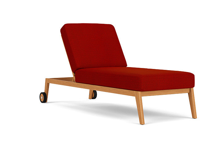 Lloyd Flanders - Alpine Pool Chaise In Natural Teak Finish With Partyline Lollipop Fabric - 3630200962054 view 1