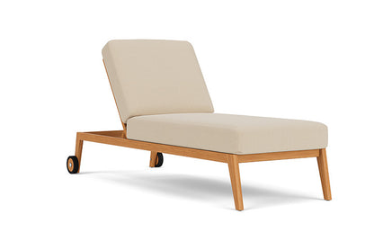 Lloyd Flanders - Alpine Pool Chaise In Natural Teak Finish With Raindrop Almond Fabric - 3630200962055 view 1