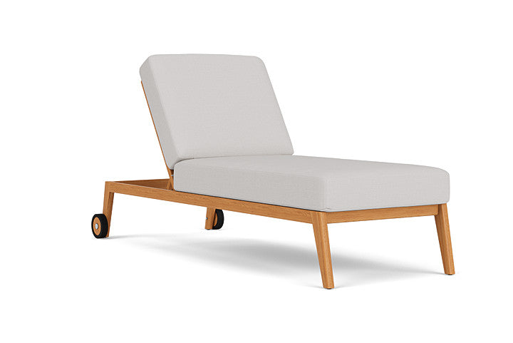 Lloyd Flanders - Alpine Pool Chaise In Natural Teak Finish With Sailcloth Seagull Fabric - 363020096W61 view 1