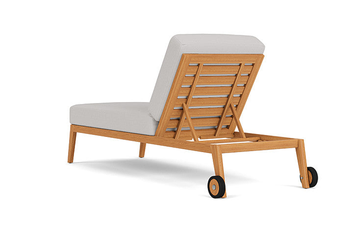 Lloyd Flanders - Alpine Pool Chaise In Natural Teak Finish With Sailcloth Seagull Fabric - 363020096W61 view 2