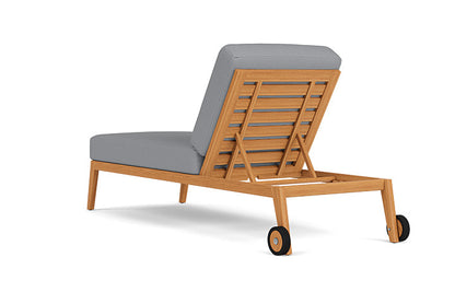 Lloyd Flanders - Alpine Pool Chaise In Natural Teak Finish With Sandberg Pewter Fabric - 3630200962029 view 2