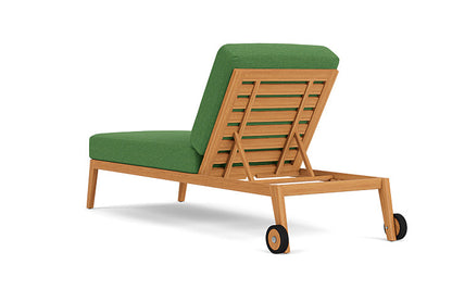 Lloyd Flanders - Alpine Pool Chaise In Natural Teak Finish With Seadog Botanical Fabric - 3630200962066 view 2