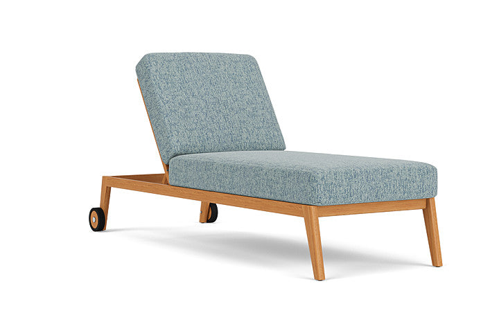 Lloyd Flanders - Alpine Pool Chaise In Natural Teak Finish With Serene Ocean Fabric - 3630200962032 view 1