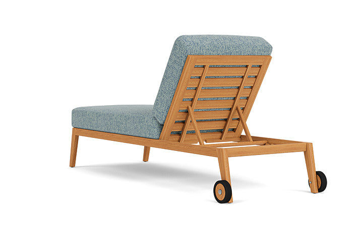 Lloyd Flanders - Alpine Pool Chaise In Natural Teak Finish With Serene Ocean Fabric - 3630200962032 view 2