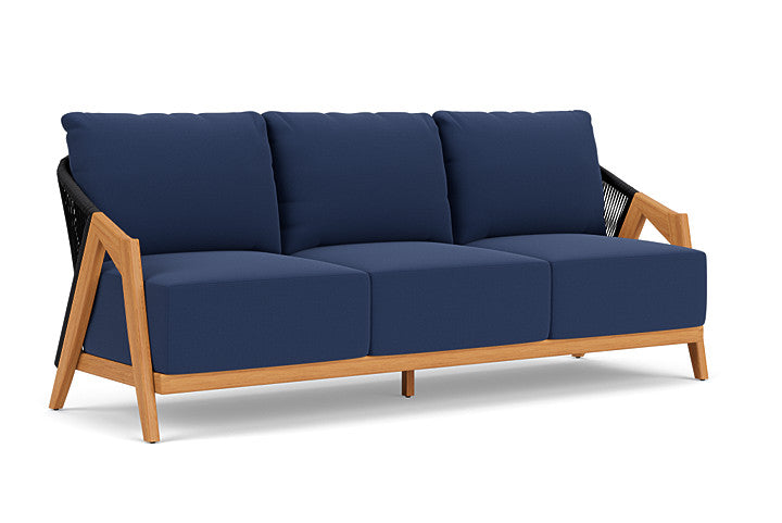 Lloyd Flanders - Alpine Sofa In Natural Teak Finish With Beach Navy Fabric - 3630550962013 view 1