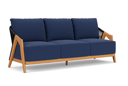 Lloyd Flanders - Alpine Sofa In Natural Teak Finish With Beach Navy Fabric - 3630550962013 view 1