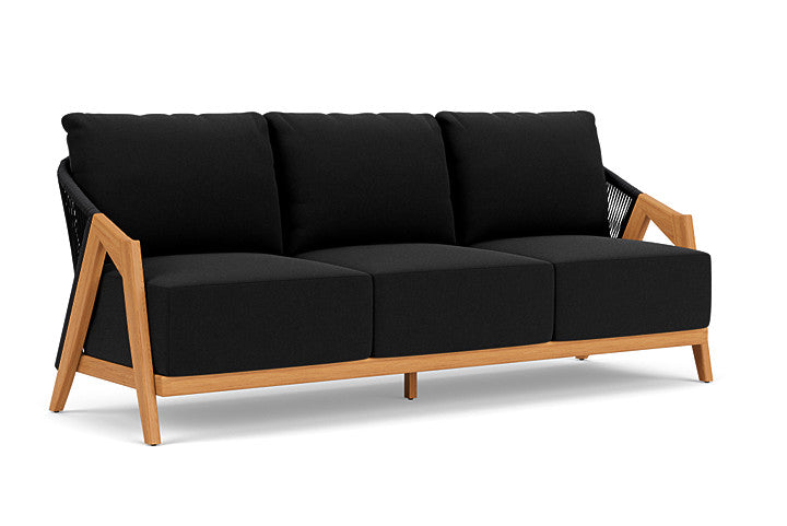 Lloyd Flanders - Alpine Sofa In Natural Teak Finish With Canvas Black Fabric - 363055096157 view 1