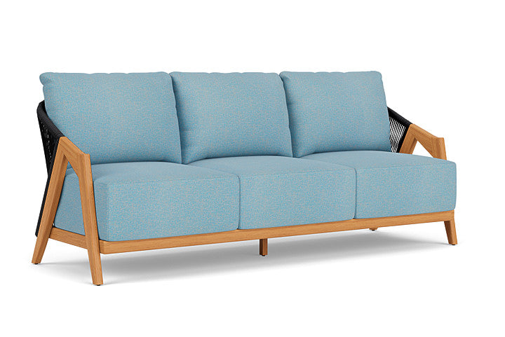 Lloyd Flanders - Alpine Sofa In Natural Teak Finish With Leeds Light Blue Fabric - 3630550962058 view 1