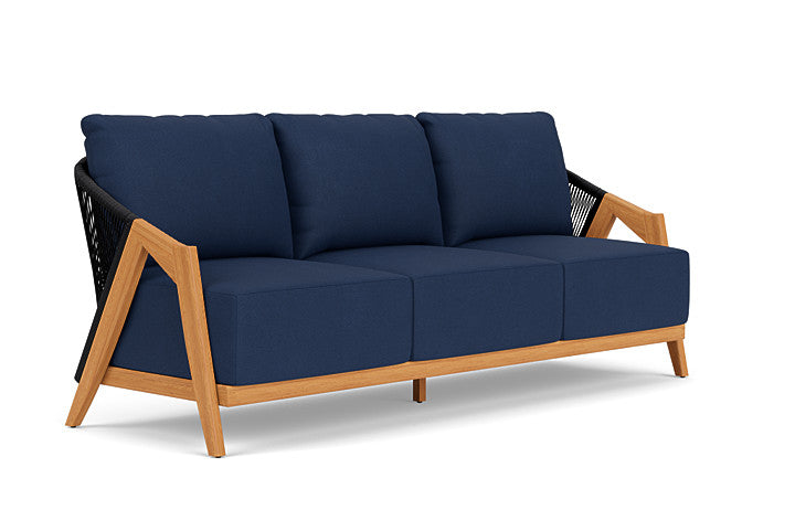 Lloyd Flanders - Alpine Sofa In Natural Teak Finish With Sandberg Navy Fabric - 3630550962025 view 1