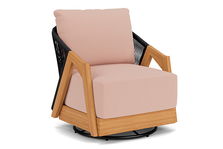 Lloyd Flanders - Alpine Swivel Lounge Chair In Natural Teak Finish With Azulu Clay Fabric - 3630800962033 view 1