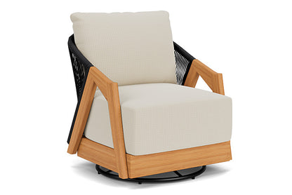 Lloyd Flanders - Alpine Swivel Lounge Chair In Natural Teak Finish With Beach Natural Fabric - 3630800962005 view 1