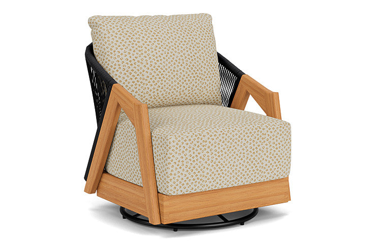 Lloyd Flanders - Alpine Swivel Lounge Chair In Natural Teak Finish With Bebot Sisal Fabric - 3630800962048 view 1