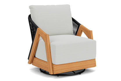 Lloyd Flanders - Alpine Swivel Lounge Chair In Natural Teak Finish With Bright Side Fog Fabric - 3630800962012 view 1