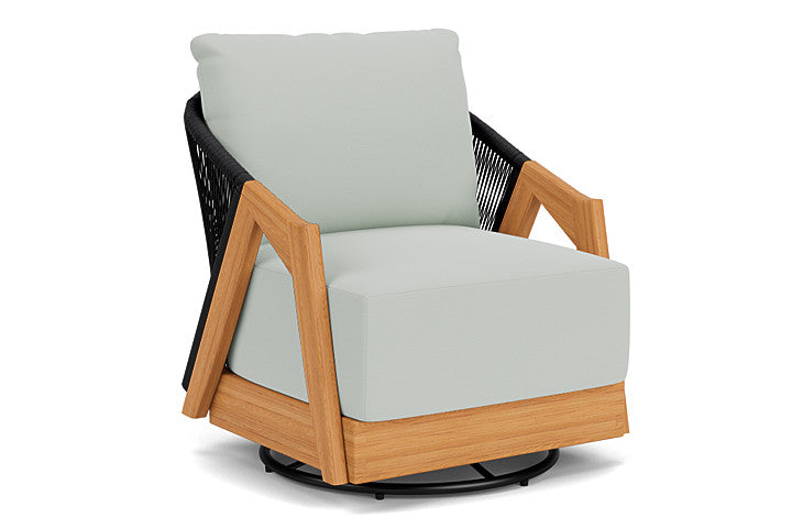 Lloyd Flanders - Alpine Swivel Lounge Chair In Natural Teak Finish With Callen Celadon Fabric - 3630800962024 view 1