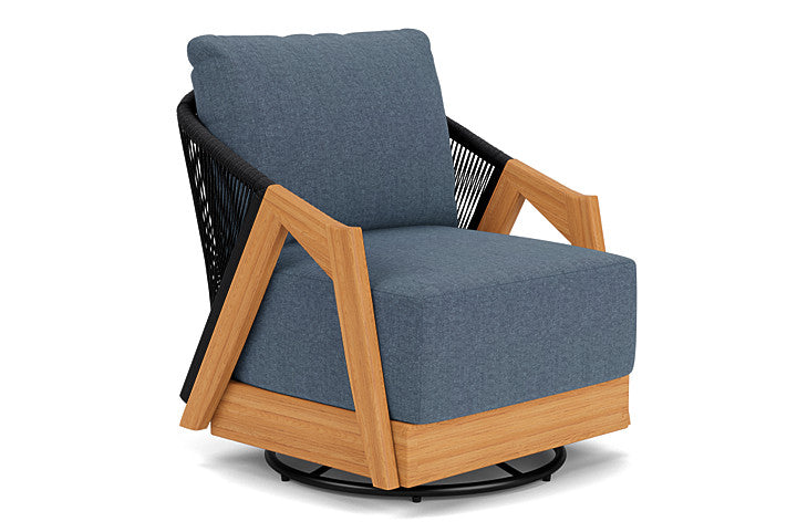 Lloyd Flanders - Alpine Swivel Lounge Chair In Natural Teak Finish With Deluna Aegean Fabric - 3630800962030 view 1