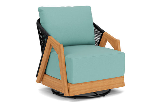 Lloyd Flanders - Alpine Swivel Lounge Chair In Natural Teak Finish With Fife Aruba Fabric - 363080096748 view 1