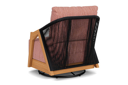 Lloyd Flanders - Alpine Swivel Lounge Chair In Natural Teak Finish With Friendly Carnival Fabric - 3630800962043 view 2
