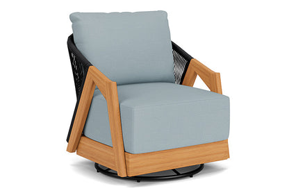 Lloyd Flanders - Alpine Swivel Lounge Chair In Natural Teak Finish With Kadogo Lake Fabric - 3630800962041 view 1