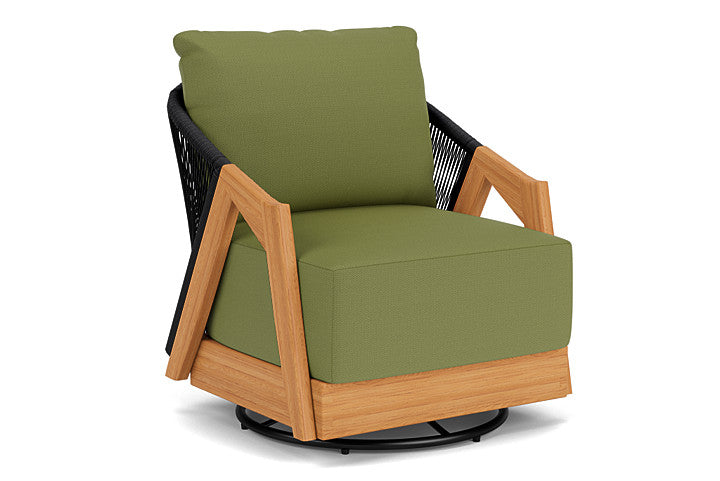 Lloyd Flanders - Alpine Swivel Lounge Chair In Natural Teak Finish With Reflections Grass Fabric - 3630800962051 view 1