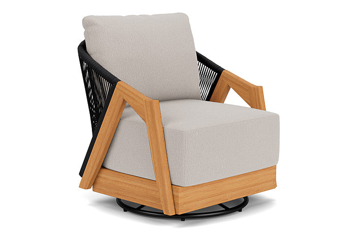 Lloyd Flanders - Alpine Swivel Lounge Chair In Natural Teak Finish With Remy Cloud Fabric - 3630800962001 view 1