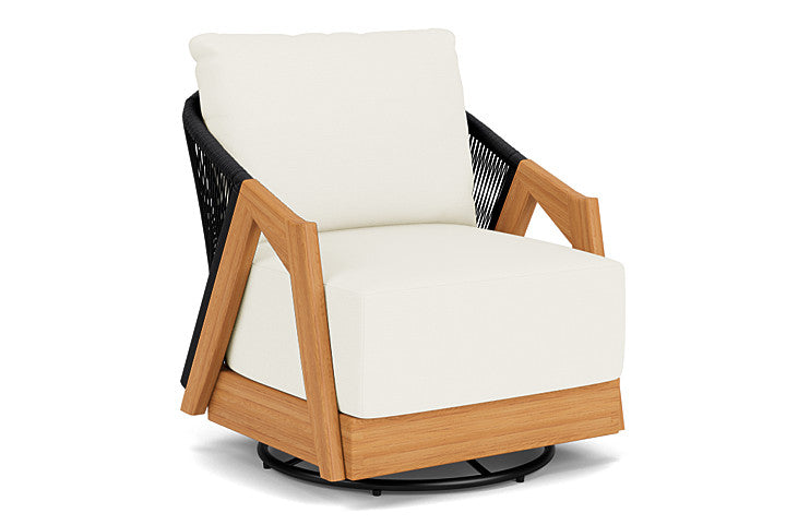 Lloyd Flanders - Alpine Swivel Lounge Chair In Natural Teak Finish With Sailcloth Salt Fabric - 363080096890 view 1