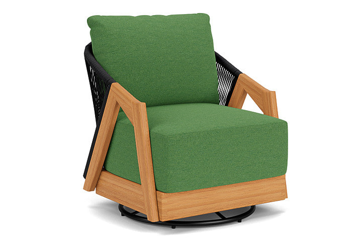 Lloyd Flanders - Alpine Swivel Lounge Chair In Natural Teak Finish With Seadog Botanical Fabric - 3630800962066 view 1