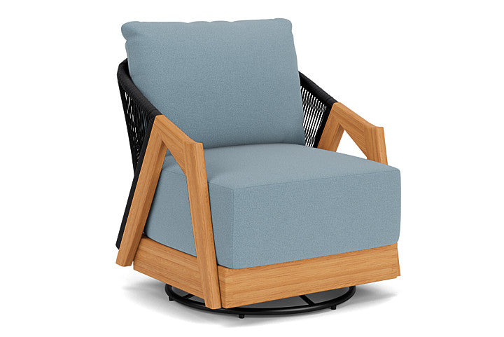 Lloyd Flanders - Alpine Swivel Lounge Chair In Natural Teak Finish With Unearth Mist Fabric - 3630800962068 view 1