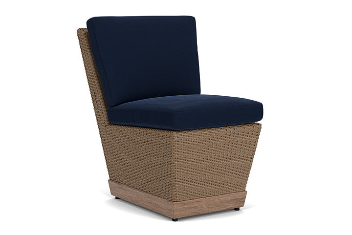 Lloyd Flanders - Charisma Armless Dining Chair In Brindle Finish With Decorline Navy Fabric - 4210075142019 view 1